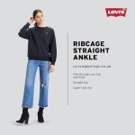 Levi's Women's Black Ribcage Straight Ankle Jeans