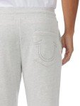 True Religion Mens Classic Logo Jogger Sweatpant, Oatmeal Heather, L