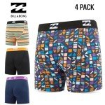 Billabong Mens Underwear 4 Pack Microfiber Performance Boxer Briefs for Men Multicolor