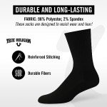 True Religion Mens Socks Crew Socks for Men Premium Athletic Men's Socks 8 Pairs Black, Shoe Size 8-12