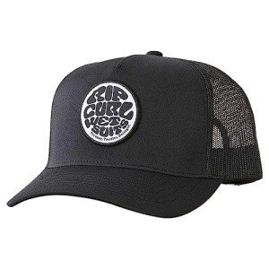 Rip Curl Trucker Hat, Mesh Back Cap Snapback for Men, Adjustable, Black ICON 241