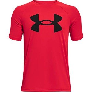 Under Armour Boys Tech Big Logo Short Sleeve T-Shirt , Red (600)/Black , Large