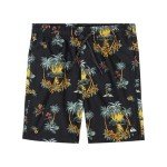 Quiksilver Boys' Volley Swim Trunks with UPF 50+ Sun Protection, Quick Dry Bathing Suit Shorts, Black Scenic
