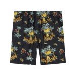 Quiksilver Boys' Volley Swim Trunks with UPF 50+ Sun Protection, Quick Dry Bathing Suit Shorts, Black Scenic
