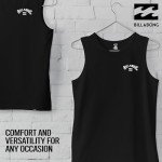 Billabong Big and Tall Tank Tops for Men - Cotton Mens Sleeveless Muscle T Shirt Black