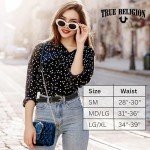 True Religion Belts for Women Womens Belts for Jeans Black Belt Engraved Horseshoe Buckle