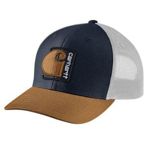 Carhartt Men's Canvas Mesh-Back C Patch Cap, Navy