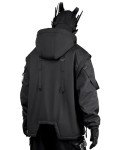 Niepce Inc Japanese Streetwear Techwear Men’s Winter Parka Jacket (Black1, Medium)