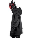 Niepce Inc Japanese Streetwear Techwear Men’s Winter Parka Jacket (Black1, Medium)