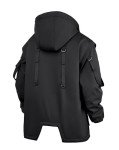 Niepce Inc Japanese Streetwear Techwear Men’s Winter Parka Jacket (Black1, Medium)