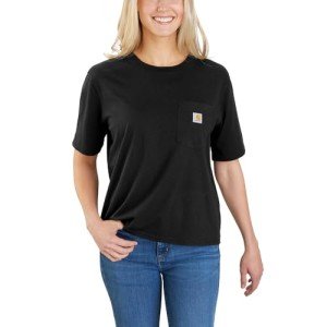 Carhartt Tencel Fiber Series Loose Fit Short-Sleeve Pocket T-Shirt (Also Available in Plus Sizes), Black, Small
