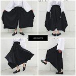 Life Palette Japanese Style Samurai Hakama Harem Pants Men Women Yoga Ninja Pants Black… (as1, Alpha, m, l, Regular, Regular, L)
