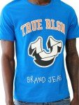 True Religion Men's SS Spliced HS TEE, Imperial Blue