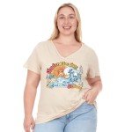 Billabong Plus Size T Shirts for Women - V Neck Oversized Womens Graphic Tees (XL-4X) Oatmeal Heather