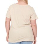 Billabong Plus Size T Shirts for Women - V Neck Oversized Womens Graphic Tees (XL-4X) Oatmeal Heather