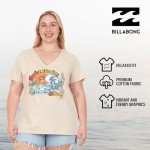 Billabong Plus Size T Shirts for Women - V Neck Oversized Womens Graphic Tees (XL-4X) Oatmeal Heather