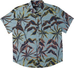 Billabong Men's Classic Sundays Woven Short Sleeve Shirt, Washed Blue