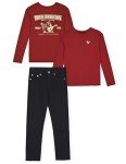 True Religion Boys Denim Set 2 Piece Boys Jeans and Long Sleeve Tee Shirt Set (Red-Gold, 4)