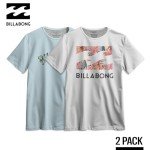 Billabong Mens 2 Pack Short Sleeve Lounge Crew Tee Graphic Lounge Wear Crewneck