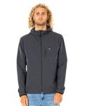 Rip Curl Men's Elite Anti Series Hooded Wind Breaker, Water Repellent Jacket, Black, Medium