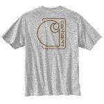 Carhartt Men's Relaxed Fit Lightweight Short-Sleeve Pocket C Graphic T-Shirt, Heather Grey