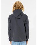 Rip Curl Men's Elite Anti Series Hooded Wind Breaker, Water Repellent Jacket, Black, Medium