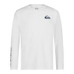 Quiksilver Boys' Long Sleeve Rashguard Surf Shirt with UPF 50+ Sun Protection, Kid's Swim Top, White Everyday