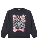 Billabong Girls' French Terry Pullover Crewneck Sweatshirt, Soft & Comfortable, Black Sands, Medium