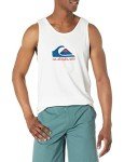 Quiksilver Men's Mw Logo Sleeveless Tank Top Tee Shirt, White, Large