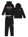 True Religion Boys Sweatshirts and Sweatpants for Kids 2 Piece Clothing Set Fleece Hoodie and Jogger Pants (US, Numeric, 7, Regular, Black)