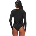 Billabong Plus Size Rash Guard for Women, UPF 50+ Long & Short Sleeve Swim Shirt Black