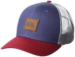 Quiksilver Men's Easy Does It Snap Back Trucker Hat, Navy/RED, One Size