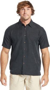 Quiksilver Men's Manele Bay Button Up Floral Collared Shirt, Black, XX-Large
