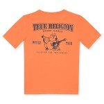 True Religion Boys Tee Shirts Short Sleeve Cotton T-Shirt for Boys Graphic Tees Orange