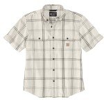 Carhartt Men's 106140 Loose Fit Midweight Short-Sleeve Plaid Shirt - X-Large Regular - Malt