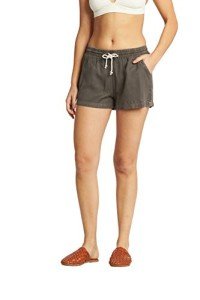Billabong Women's Road Rider Woven Pull-On Short, Off Black, Large