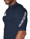 Quiksilver Men's Standard All Time Short Sleeve Rashguard UPF 50 Sun Protection Surf Shirt, Navy Blazer, XL