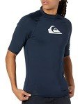 Quiksilver Men's Standard All Time Short Sleeve Rashguard UPF 50 Sun Protection Surf Shirt, Navy Blazer, XL