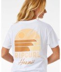 Rip Curl Women's Relaxed Fit Short Sleeve T-Shirt, Hawaii White Line Up