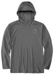 Carhartt Men's Force Sun Defender Lightweight Long-Sleeve Hooded Logo Graphic T-Shirt, Steel