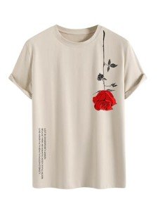COZYEASE Men's Graphic Tees Short Sleeve Crewneck Casual Vintage Summer Tops T Shirt for Mens Khaki L