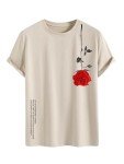 COZYEASE Men's Graphic Tees Short Sleeve Crewneck Casual Vintage Summer Tops T Shirt for Mens Khaki L