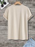 COZYEASE Men's Graphic Tees Short Sleeve Crewneck Casual Vintage Summer Tops T Shirt for Mens Khaki L