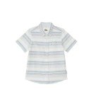 Quiksilver Boy's Strip Classic Button Up Woven Top Youth, Blue Fog Oxford Stripe Ss 241