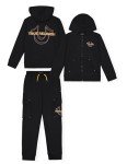 True Religion Boys Sweatshirts and Sweatpants for Kids 2 Piece Clothing Set Fleece Hoodie and Jogger Pants (US, Numeric, 12, Regular, Black)
