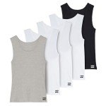 Billabong Mens Undershirts 5 Pack Lightweight Tank Tops for Men Classic Ribbed Cotton