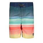 Quiksilver Boys' Boardshorts with UPF 50+ Sun Protection, Quick Dry Swim Shorts, Navy Stripe, 18