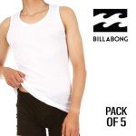 Billabong Mens Undershirts 5 Pack Lightweight Tank Tops for Men Classic Ribbed Cotton
