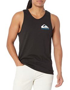 Quiksilver Men's Mw Logo Sleeveless Tank Top Tee Shirt, Black 2, XX-Large