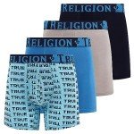 True Religion Mens Underwear Stretch Modal Boxer Briefs for Men Pack of 4 Blue/Grey
